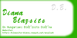 diana blazsits business card